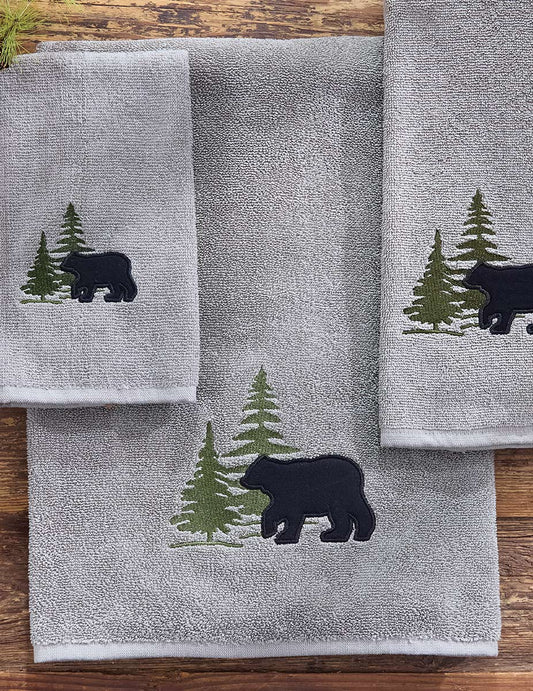 Bear & Pine Tree Bath Towel