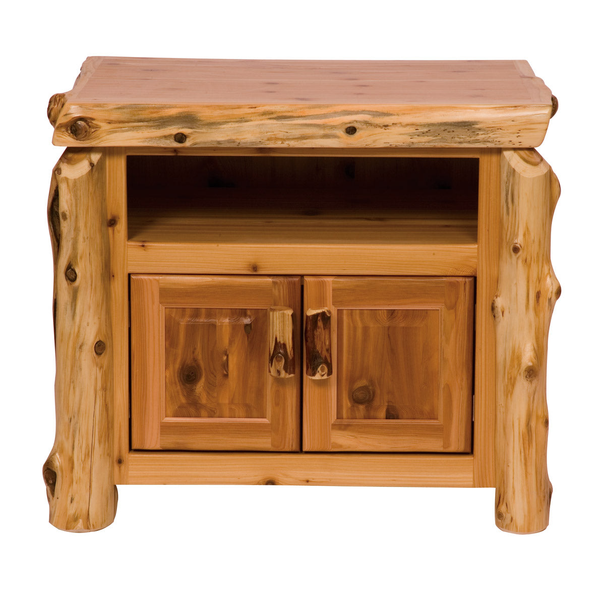 Cedar Log Television Stand