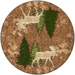 Pine Gulch Moose Rug - 8 Ft. Round