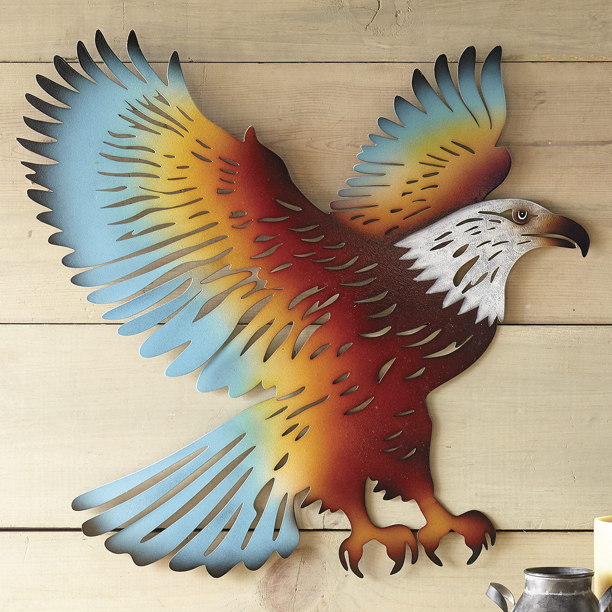 Tribal Eagle Metal Wall Art - SALE