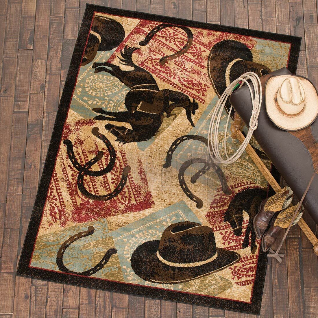 Cowboy Icons Rug - 2 x 3
