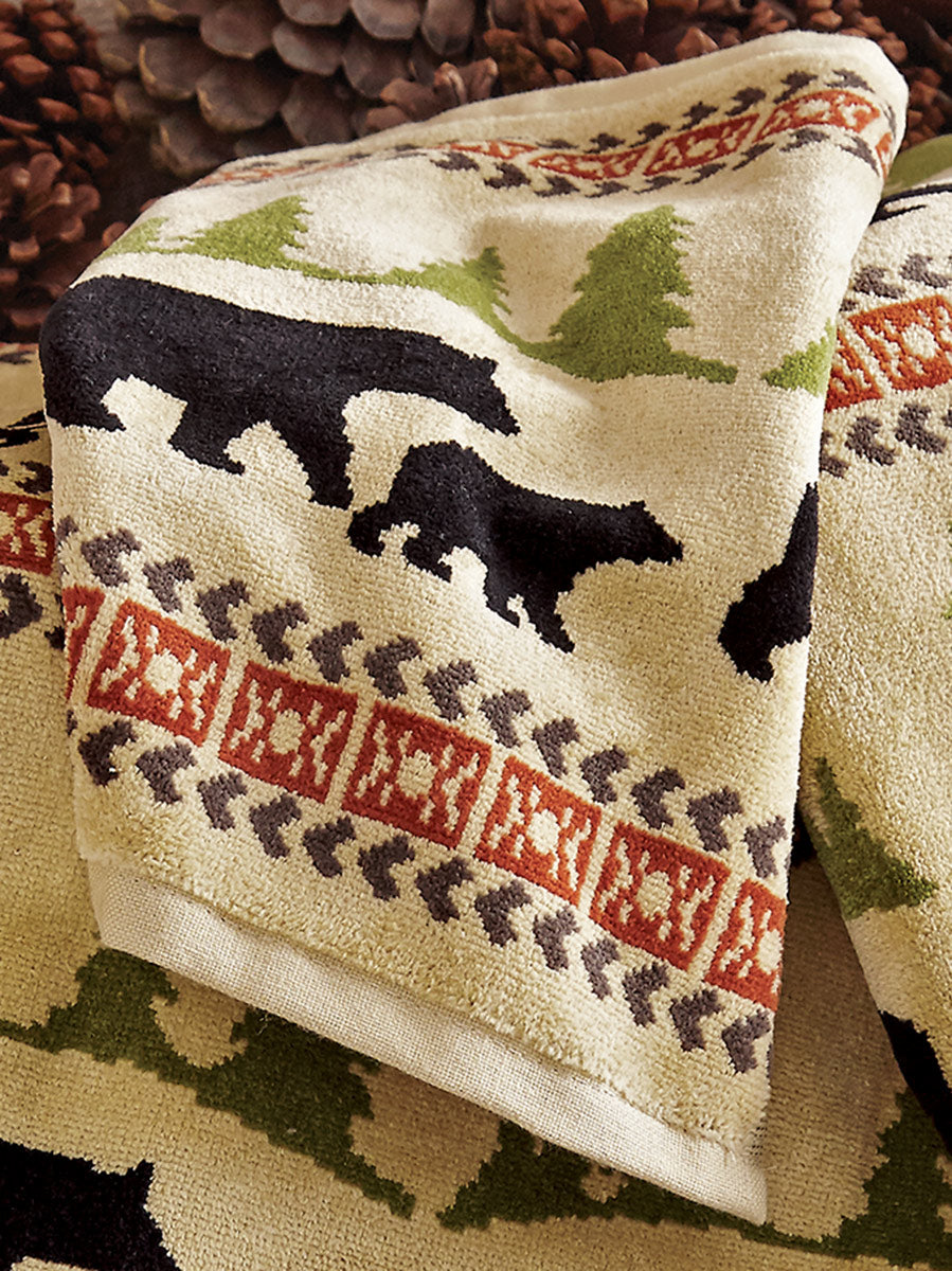 Ivory Mountain Bears Wash Cloth