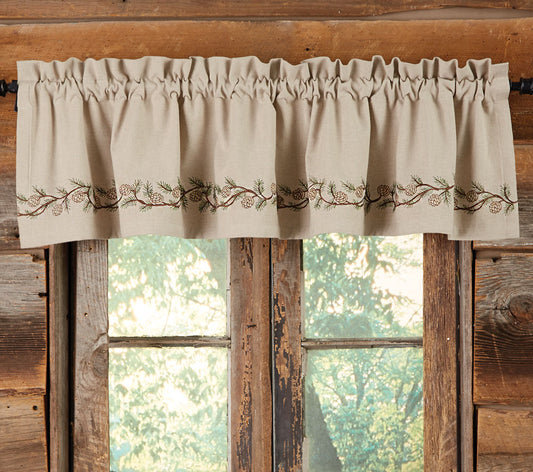 Pinecones Embroidered Valance