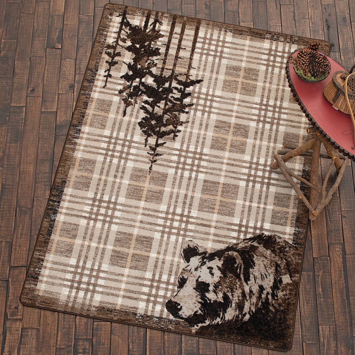 Kodiak Plaid Bear Rug - 3 x 4