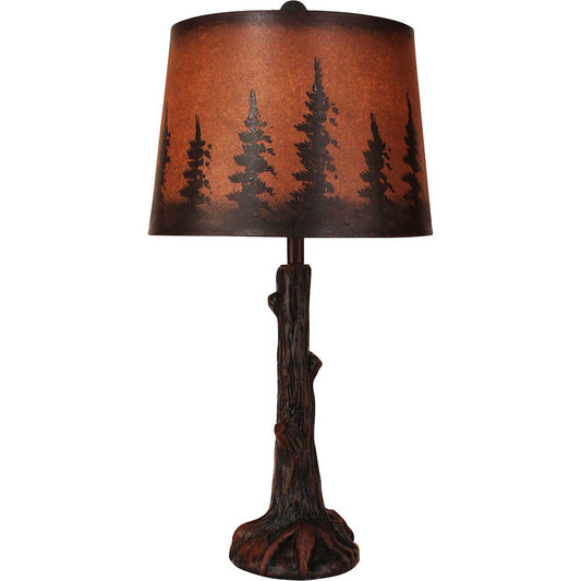 Rust Tree Trunk with Root Table Lamp