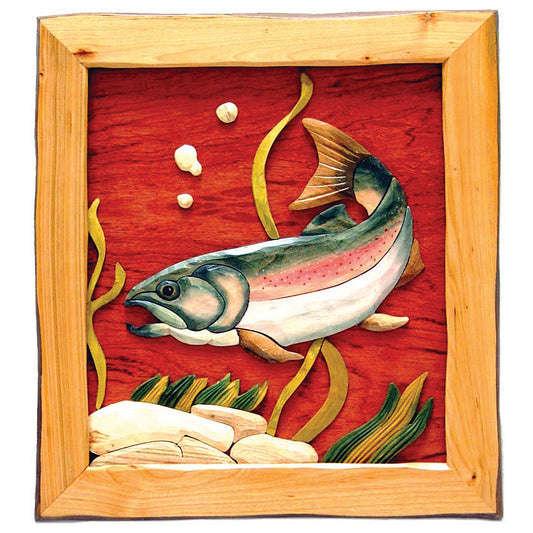 River Rock Trout Wood Wall Art