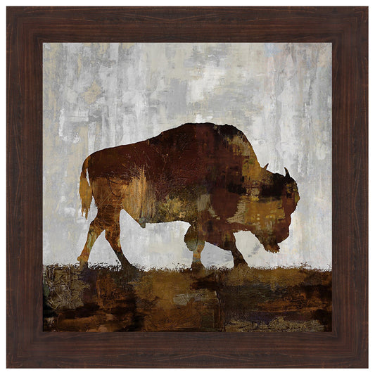 Bison Grazing Framed Print