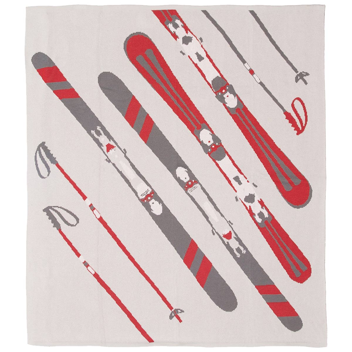 Red Skis Indoor/Outdoor Throw