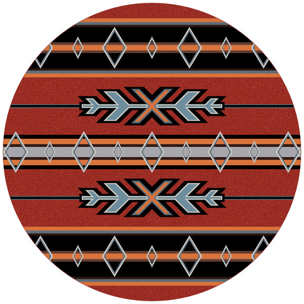 Tribal Fire Rug - 8 Ft. Round