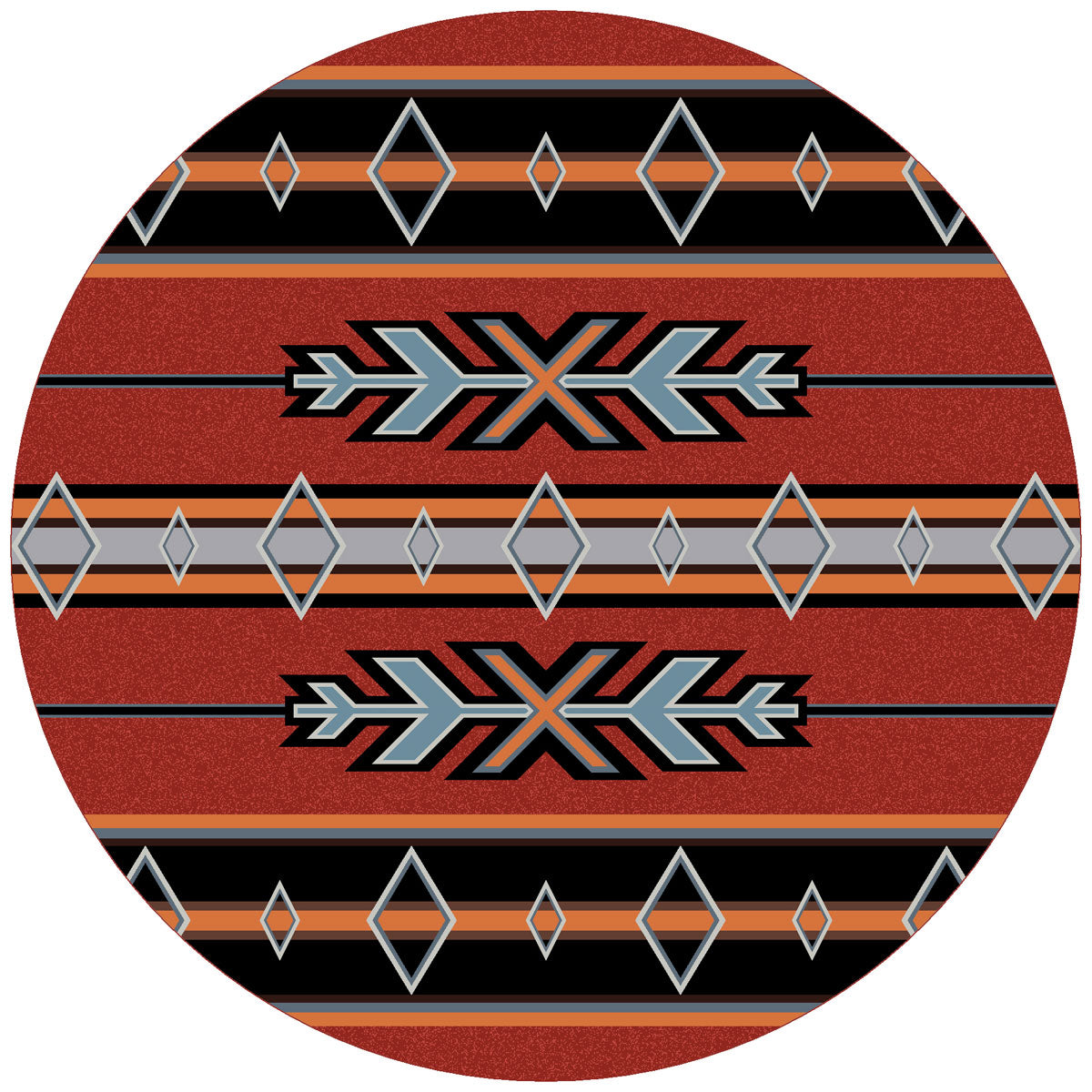 Tribal Fire Rug - 8 Ft. Round