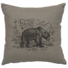 Gray Bear Scene Pillow
