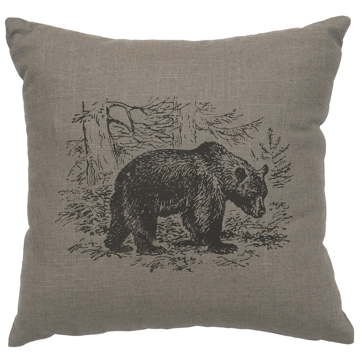 Gray Bear Scene Pillow