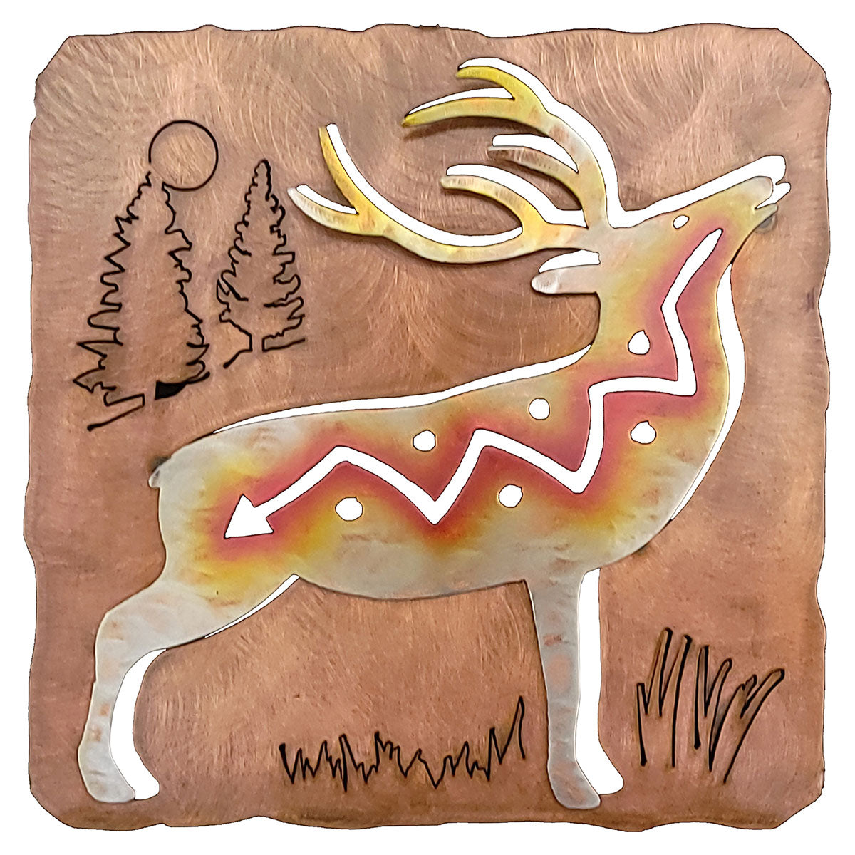 Tribal Deer Square Cutout Wall Art
