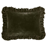Green Ruffle Velvet Euro Pillow