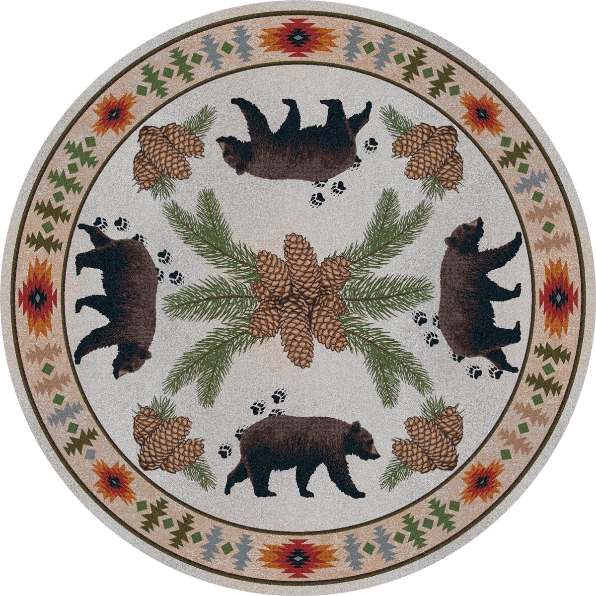 Bear Tracks Rug - 8 Ft. Round