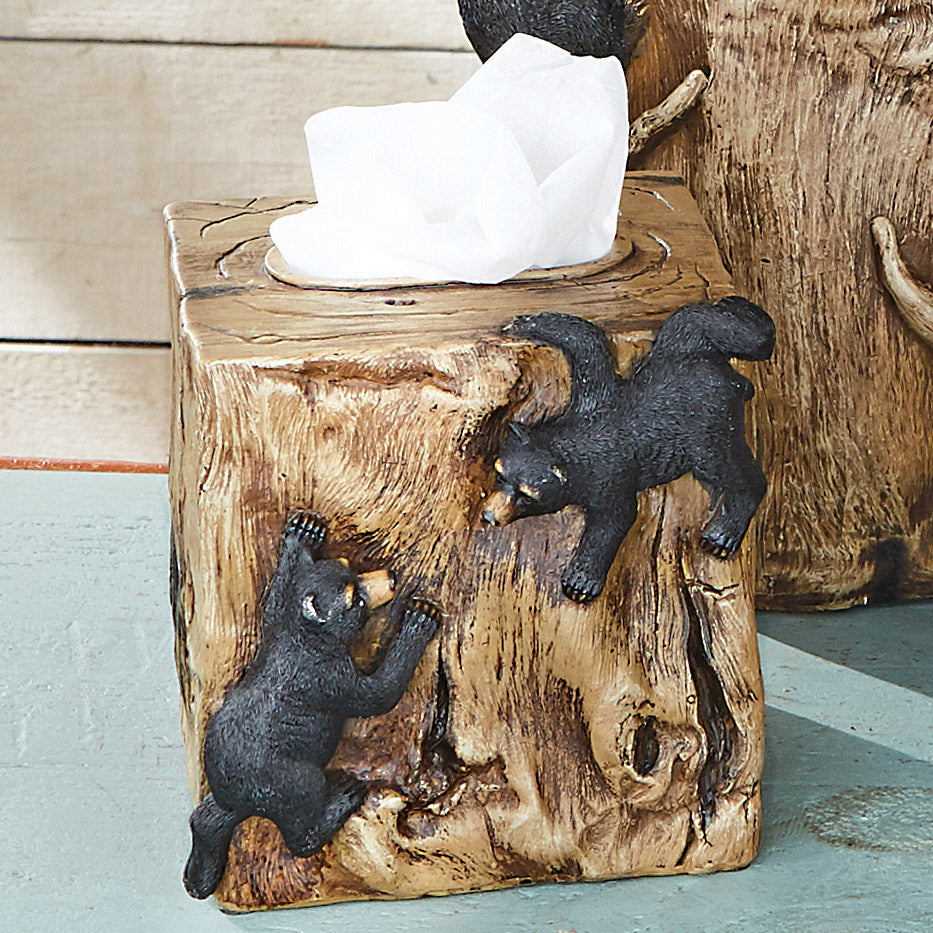 Climbing Black Bears Tissue Box