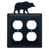 Wrought Iron Bear Double Outlet Cover - OUT OF STOCK UNTIL 07/18/2026