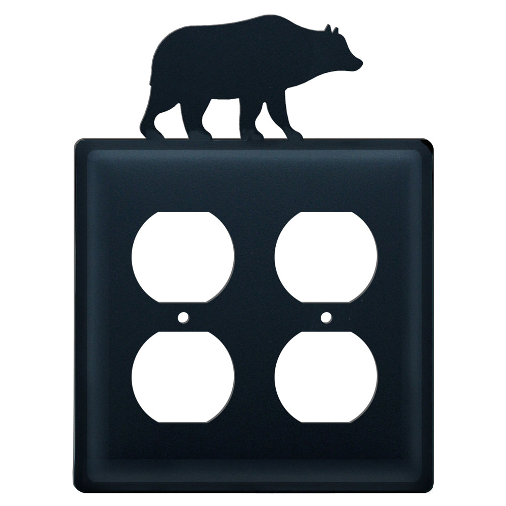 Wrought Iron Bear Double Outlet Cover - OUT OF STOCK UNTIL 07/18/2026