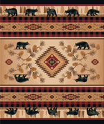 Rustic Bear Parade Rug - 11 x 13