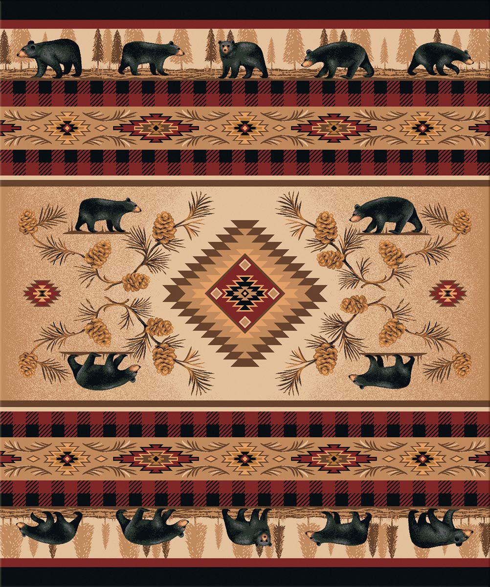Rustic Bear Parade Rug - 11 x 13