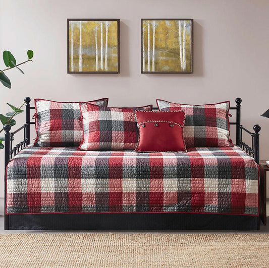 Crimson Plaid Reversible Daybed Cover Set