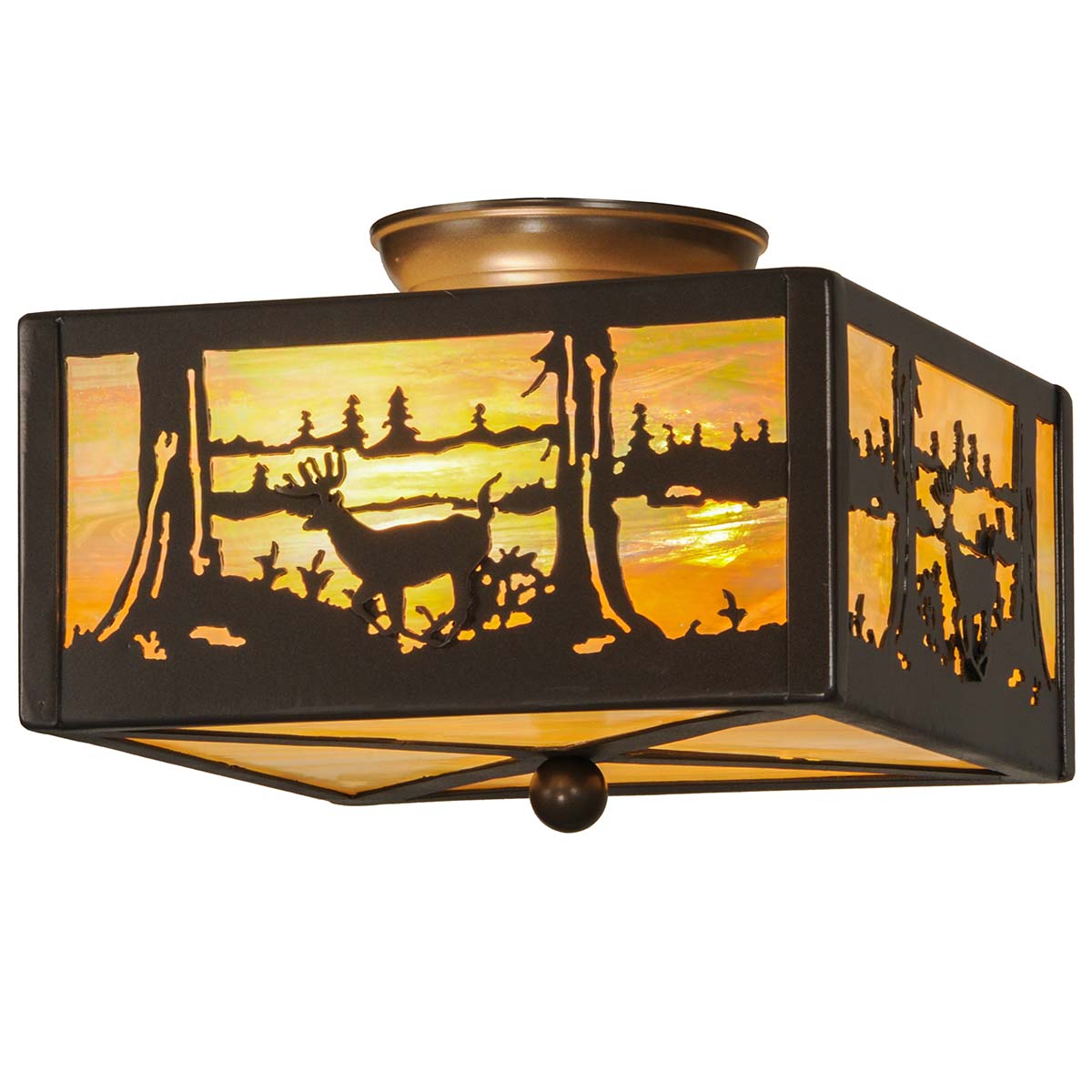 Deer Silhouette Flush Mount Ceiling Light