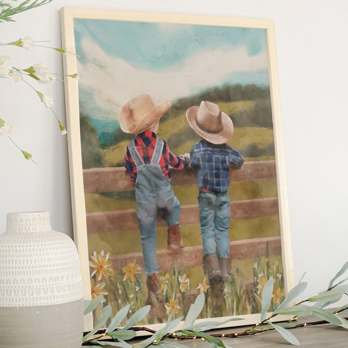 Little Cowboys Framed Wall Art