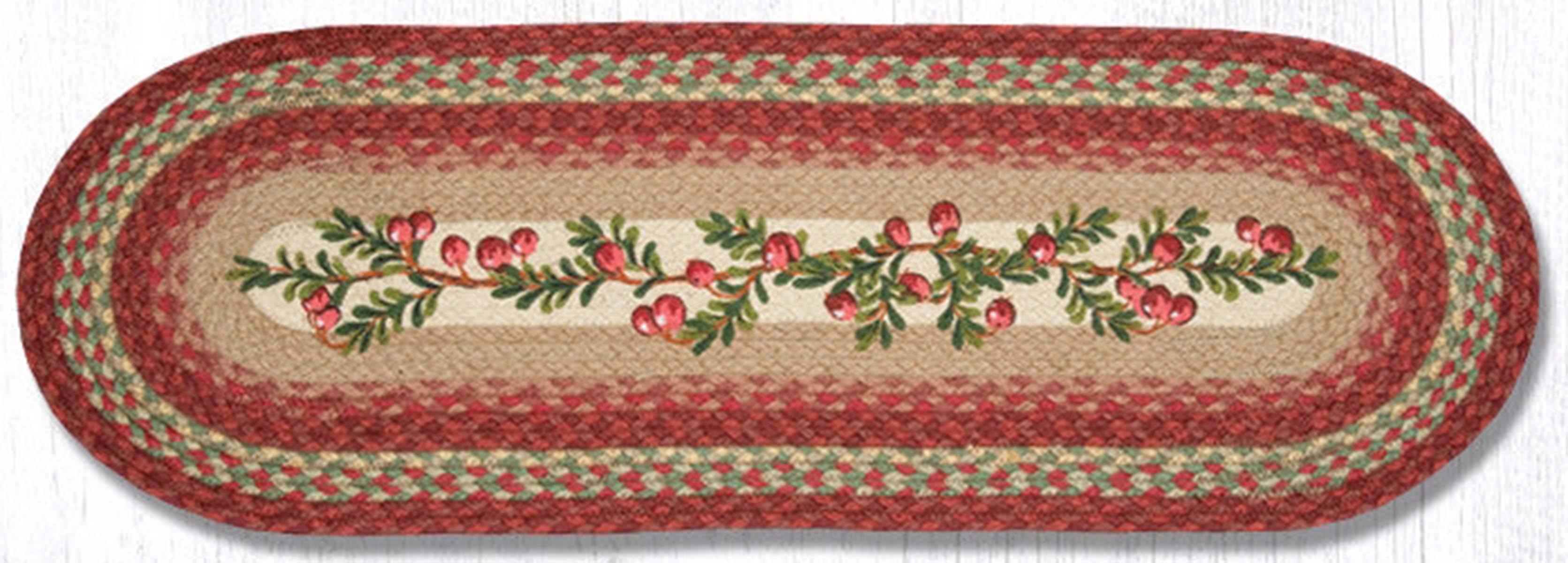 Branches of Cranberries Oval Rug