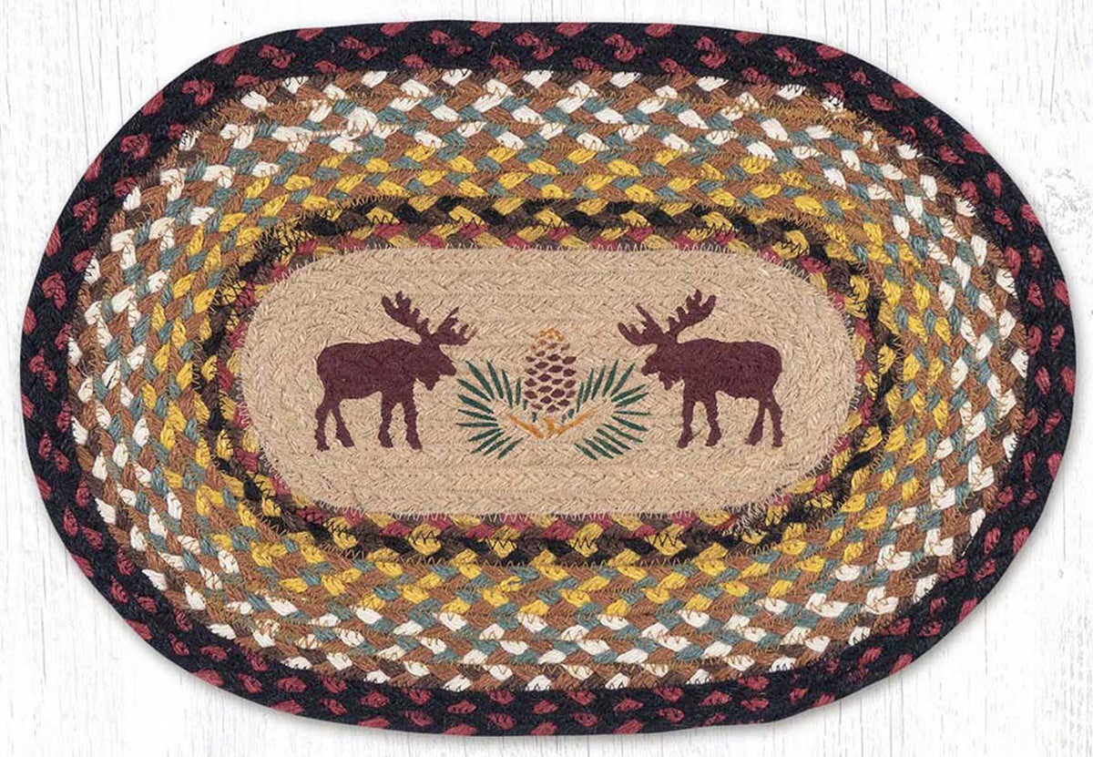 Moose & Pinecones Braided Placemats - Set of 2