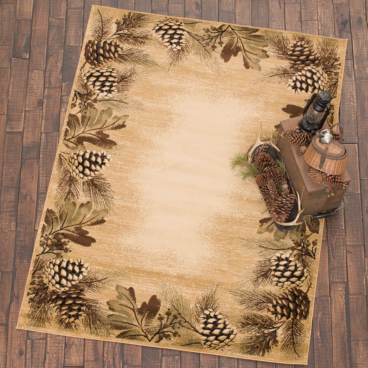 Misty Pinecones Rug - 5 x 7