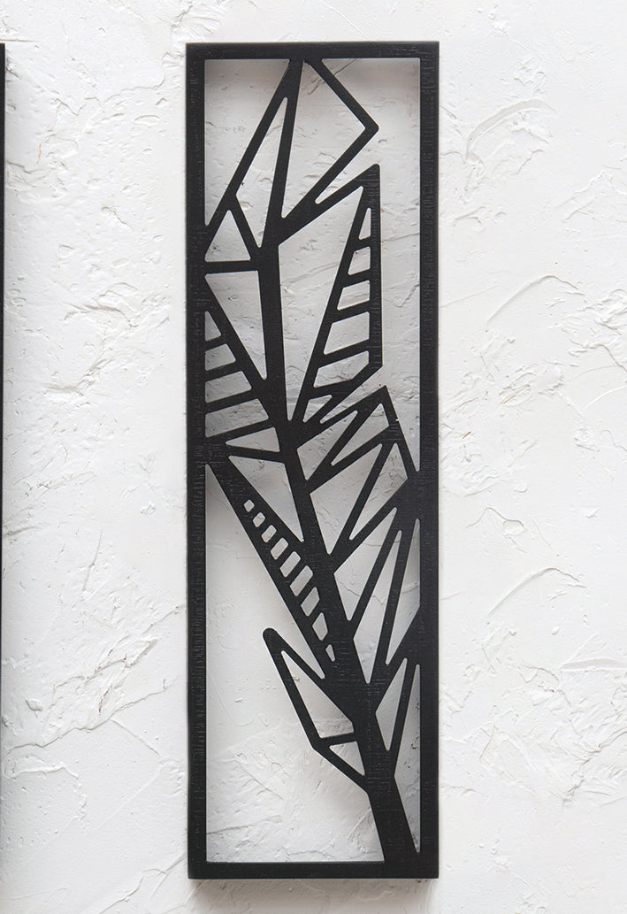 Abstract Feather Wood Wall Art - 3 - CLEARANCE