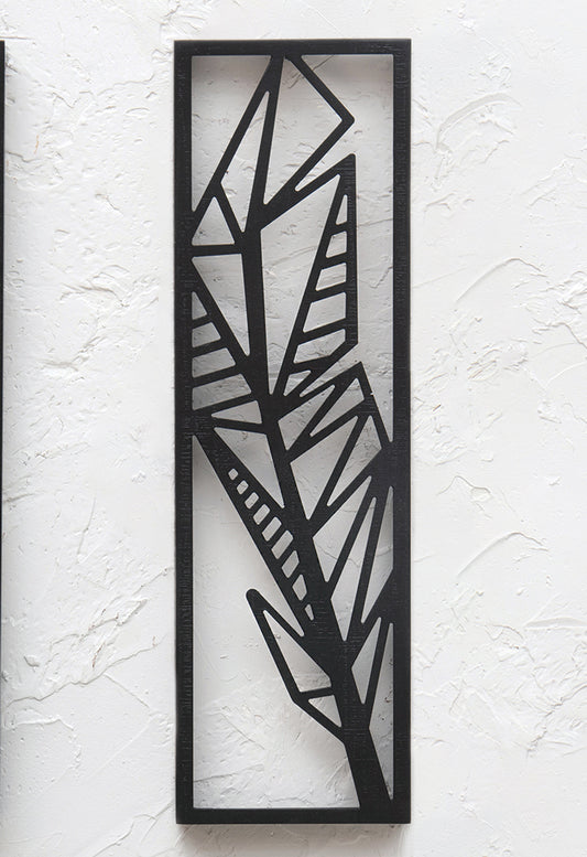 Abstract Feather Wood Wall Art - 3 - CLEARANCE