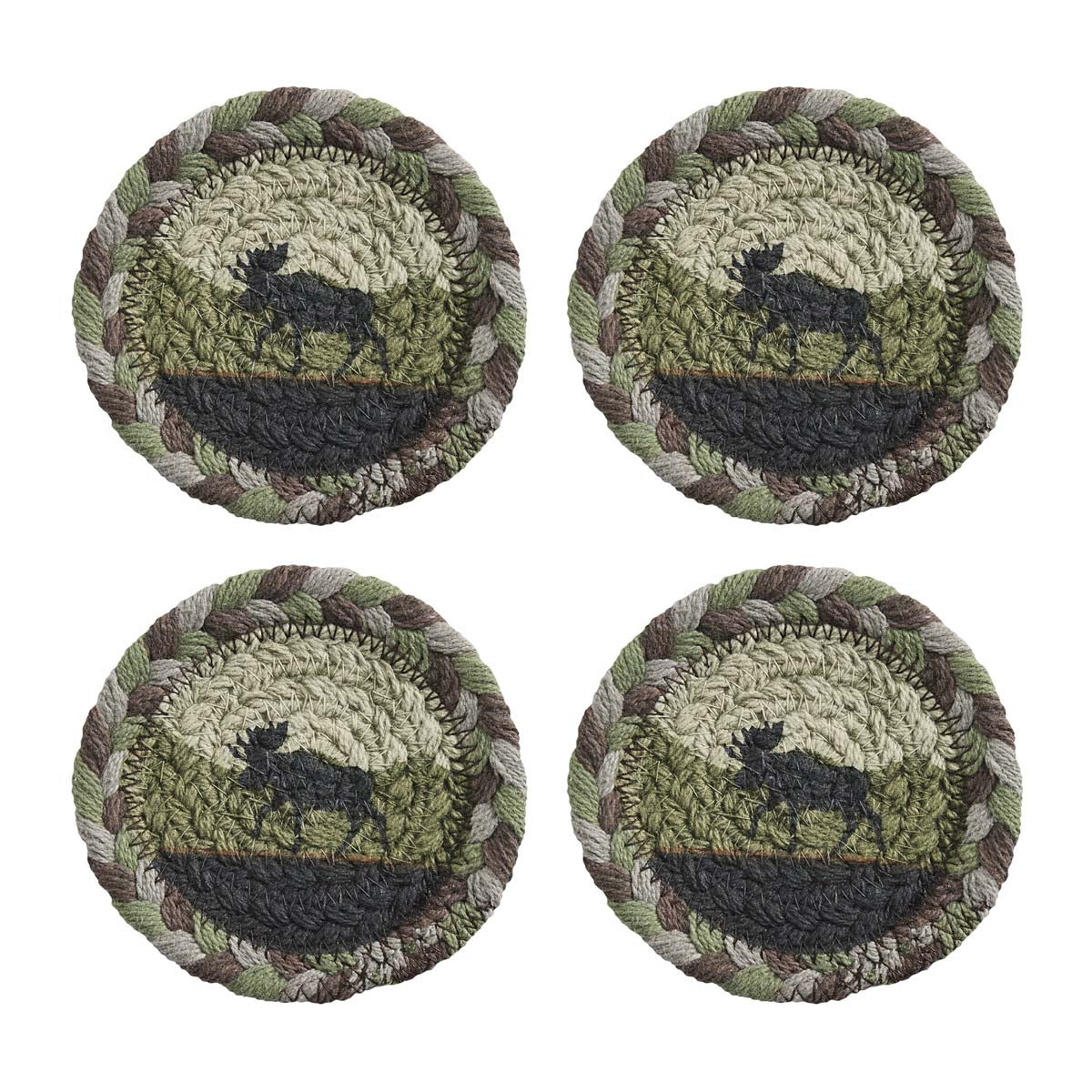 Cabin Wildlife Braided Coasters - Set of 4 - OUT OF STOCK UNTIL 09/08/2026