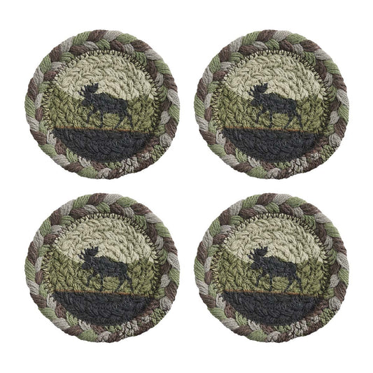 Cabin Wildlife Braided Coasters - Set of 4 - OUT OF STOCK UNTIL 09/08/2026