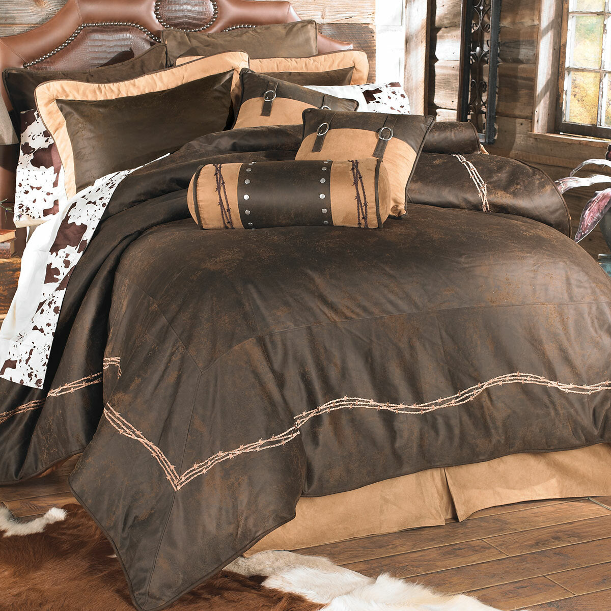 Chocolate Barbed Wire Bed Set - Full - OUT OF STOCK UNTIL 09/01/2026