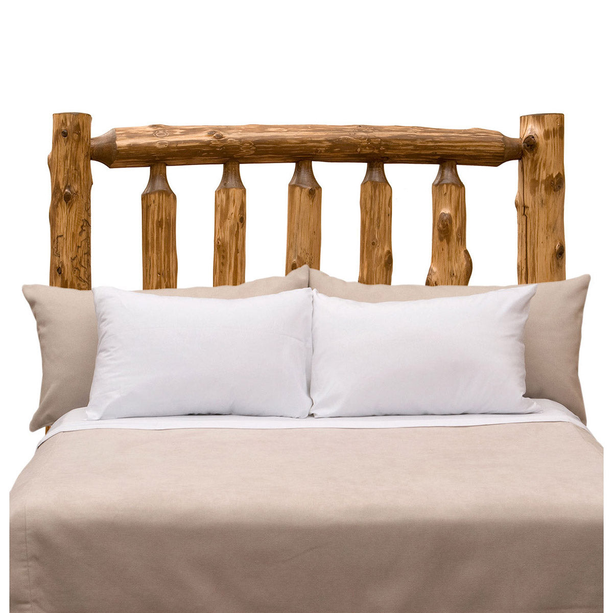 Vintage Cedar Log Headboard - King
