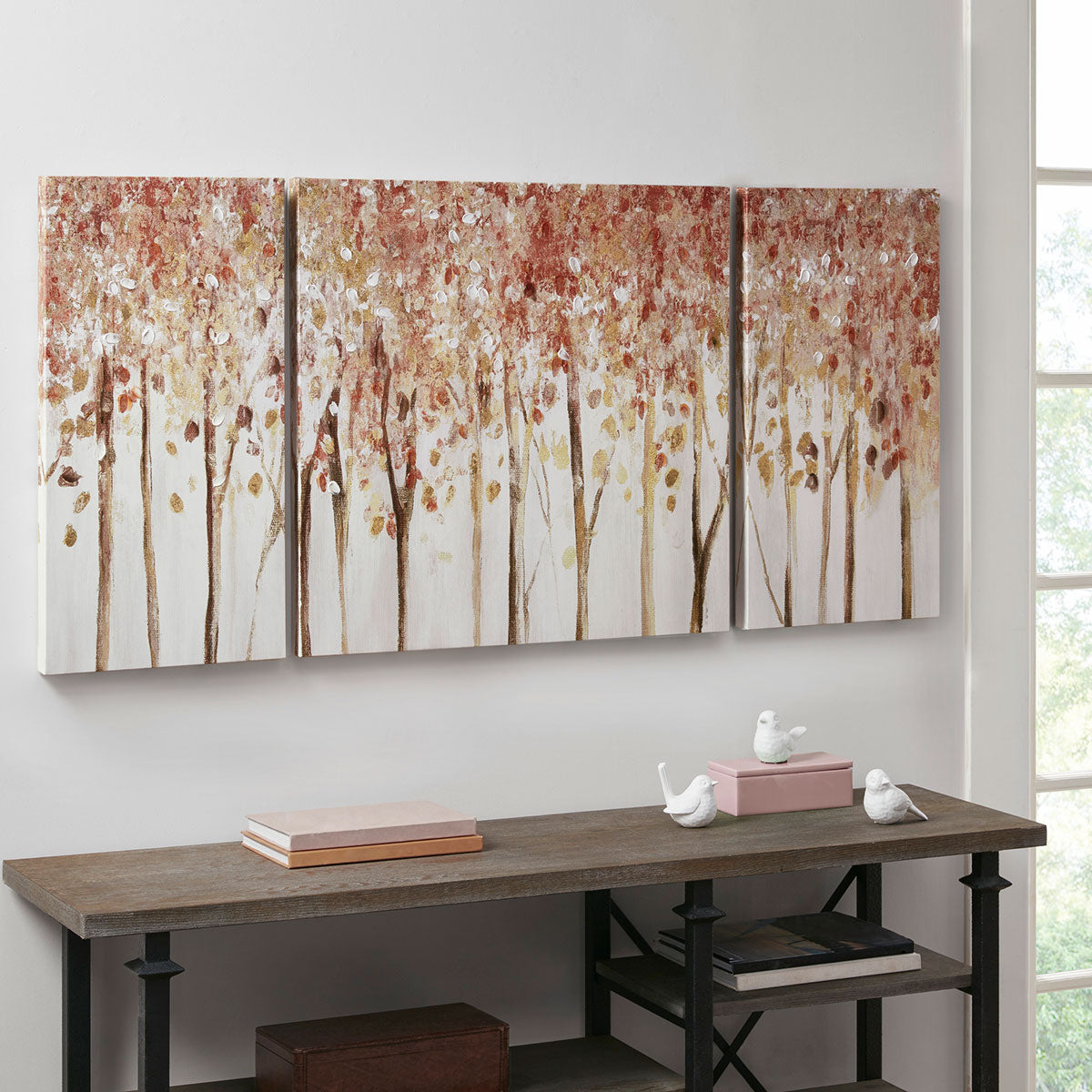 Crimson Leaves Wall Art - 3pcs