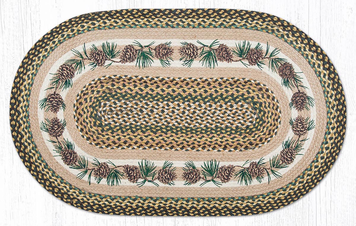 Pinecone & Needles Braided Rug - 2 x 4