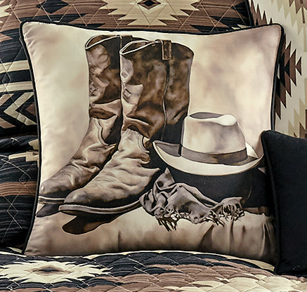 Cowboy Boots & Hat Pillow