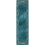 Prairie Scrolls Turquoise Rug - 2 x 8