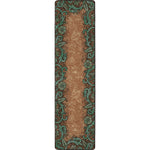 Tooled Turquoise Rug - 2 x 8