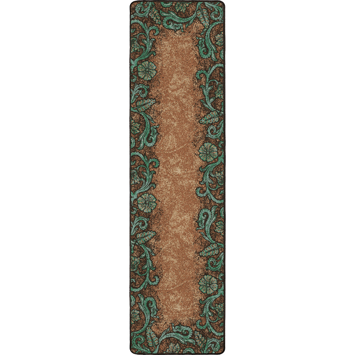 Tooled Turquoise Rug - 2 x 8
