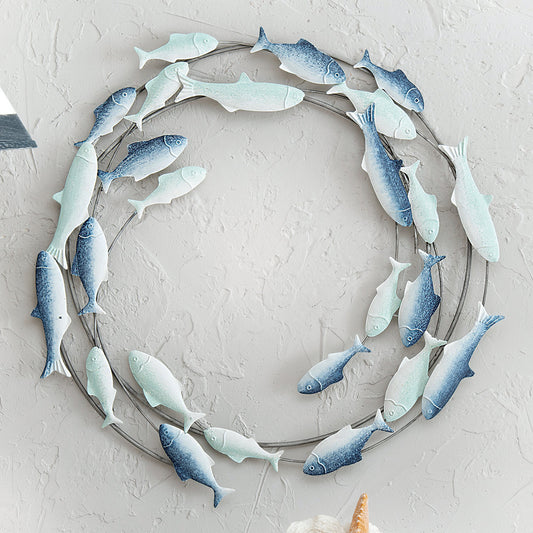 Swirling School of Fish Metal Wall Art - CLEARANCE