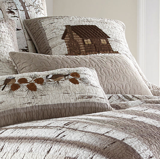 Woodland Birch Taupe Pillow