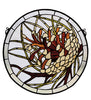 Pinecone Medallion Stained Glass Window