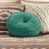 Round Blue Tufted Pillow