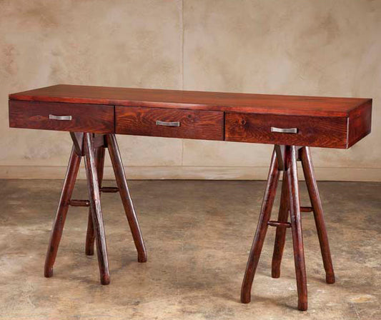 Black Forest Hickory Topridge Plank Console Table