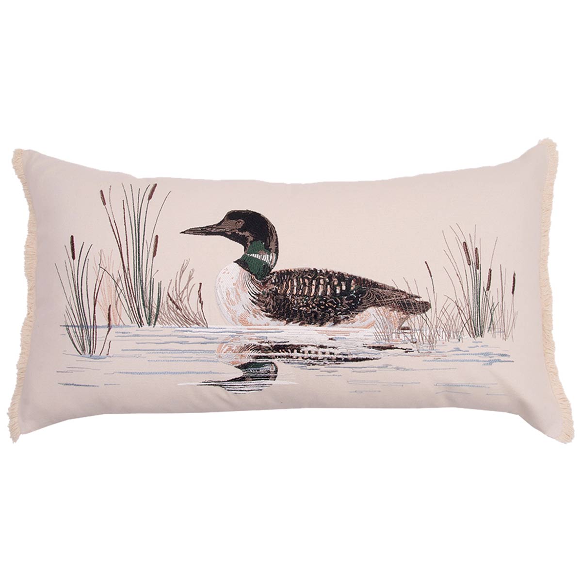 Cattails Loon Pillow - OUT OF STOCK UNTIL 07/02/2026