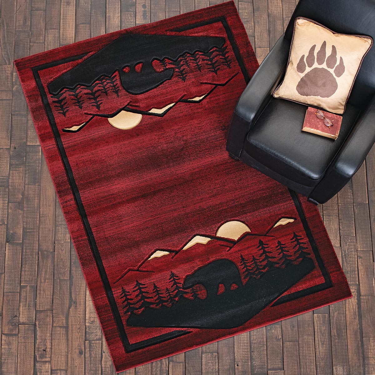 Crimson Horizon Bear Rug - 8 x 11