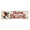 Gone Skiing Hooked Wool Pillow